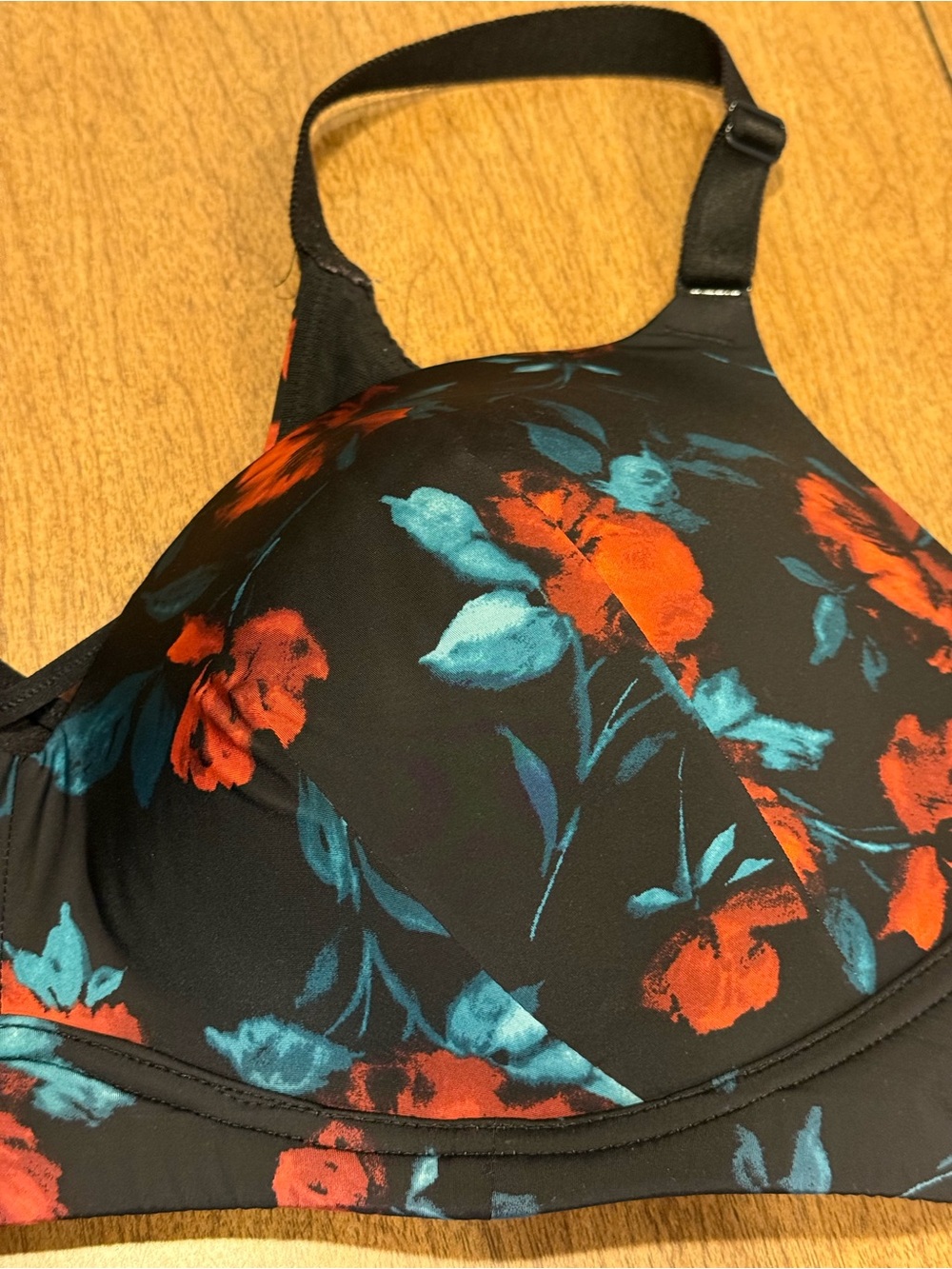 Torrid Dream Wire Free Push Up Bra 42DD Plus Size Women's Black Floral Padded - Picture 2 of 11